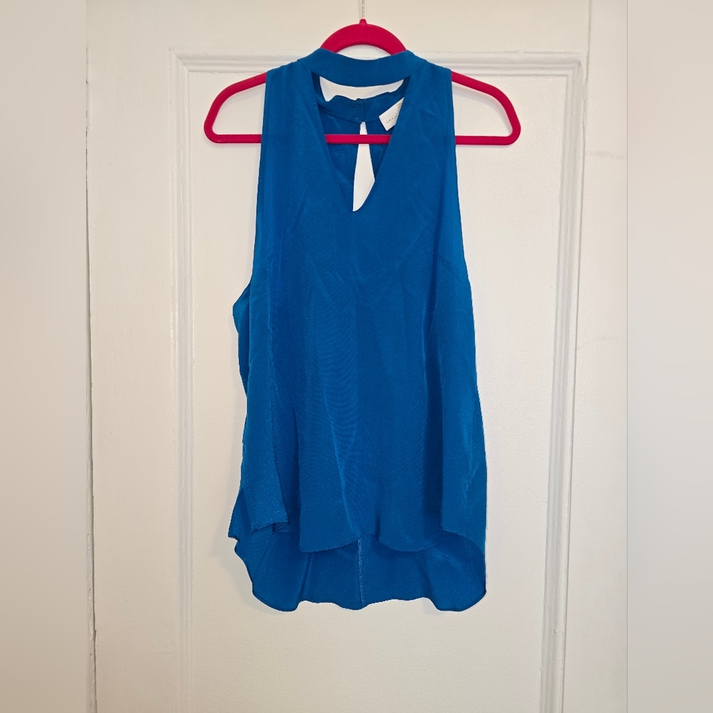 Amanda Uprichard 100% Silk Teal Cassia Tank | Size Large